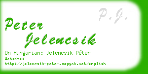 peter jelencsik business card